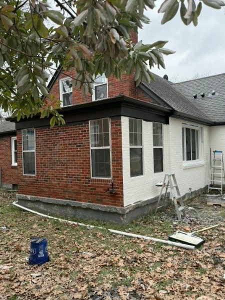 Home exterior showing fresh paint color along siding.